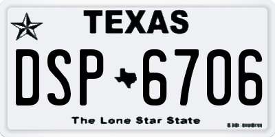 TX license plate DSP6706