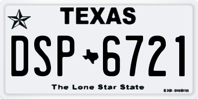 TX license plate DSP6721