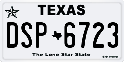 TX license plate DSP6723