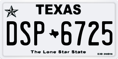 TX license plate DSP6725