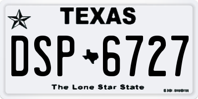 TX license plate DSP6727