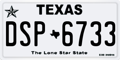 TX license plate DSP6733