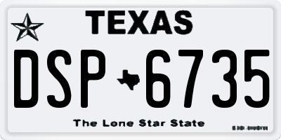 TX license plate DSP6735