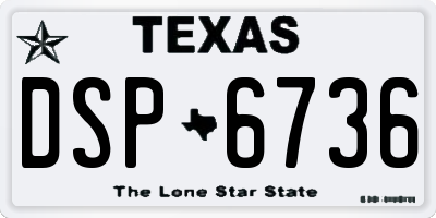 TX license plate DSP6736