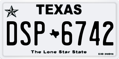 TX license plate DSP6742