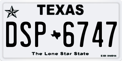 TX license plate DSP6747