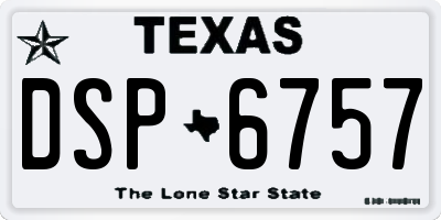 TX license plate DSP6757