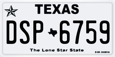 TX license plate DSP6759