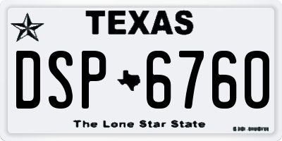 TX license plate DSP6760