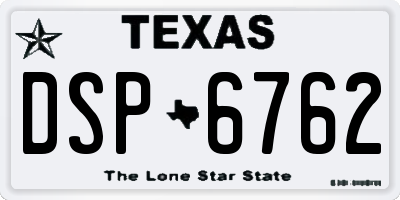 TX license plate DSP6762