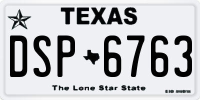 TX license plate DSP6763