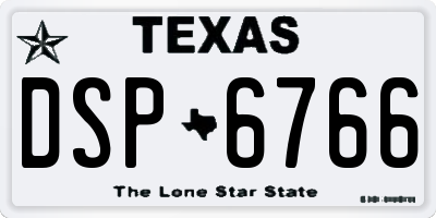 TX license plate DSP6766