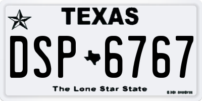 TX license plate DSP6767