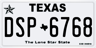 TX license plate DSP6768