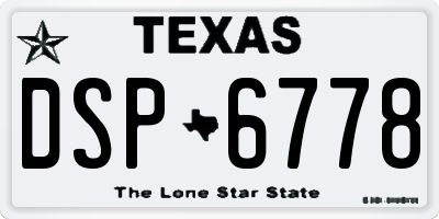 TX license plate DSP6778