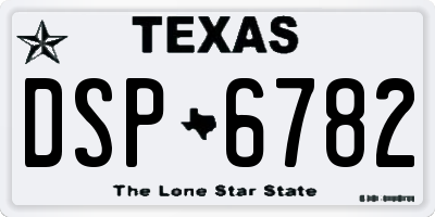 TX license plate DSP6782