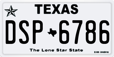 TX license plate DSP6786