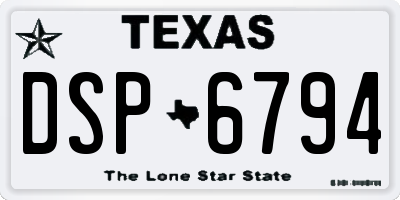 TX license plate DSP6794
