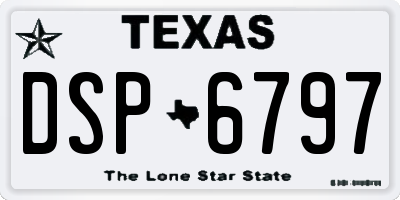 TX license plate DSP6797