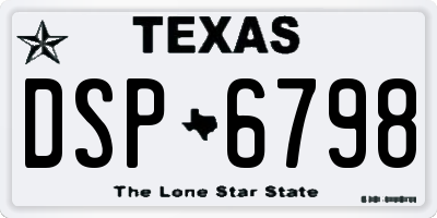 TX license plate DSP6798