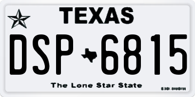 TX license plate DSP6815