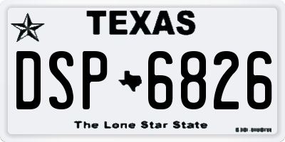 TX license plate DSP6826