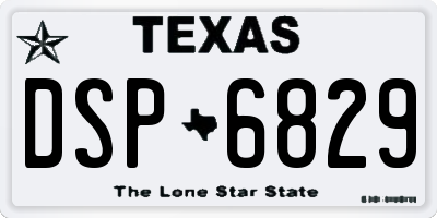 TX license plate DSP6829