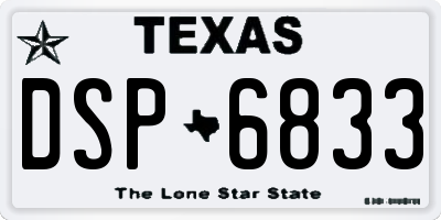 TX license plate DSP6833