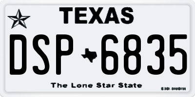 TX license plate DSP6835
