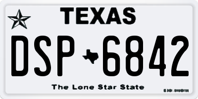 TX license plate DSP6842