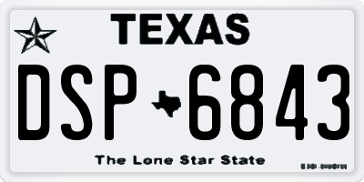 TX license plate DSP6843