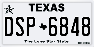 TX license plate DSP6848