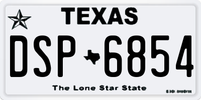 TX license plate DSP6854