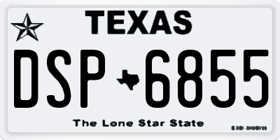 TX license plate DSP6855