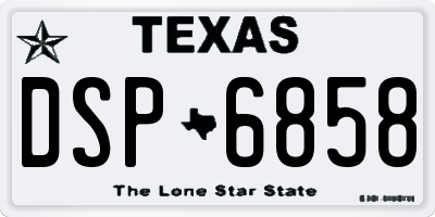 TX license plate DSP6858