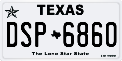 TX license plate DSP6860