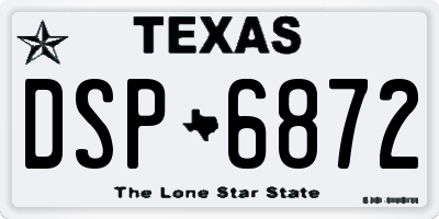 TX license plate DSP6872