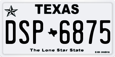 TX license plate DSP6875