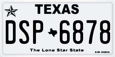 TX license plate DSP6878