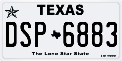 TX license plate DSP6883