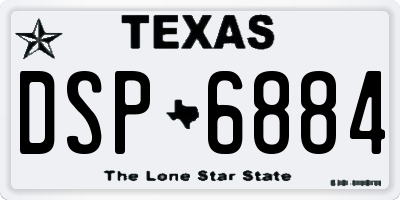 TX license plate DSP6884