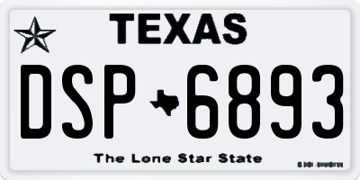 TX license plate DSP6893