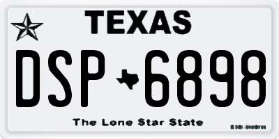 TX license plate DSP6898