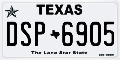 TX license plate DSP6905