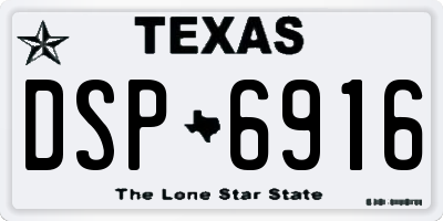 TX license plate DSP6916