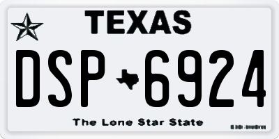 TX license plate DSP6924