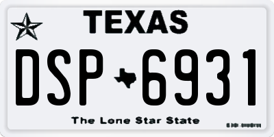 TX license plate DSP6931