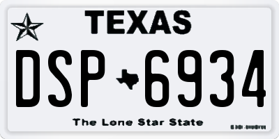 TX license plate DSP6934