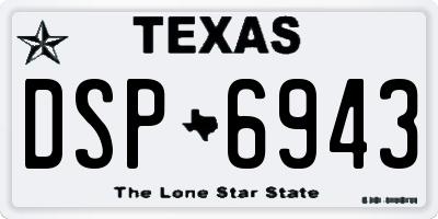 TX license plate DSP6943