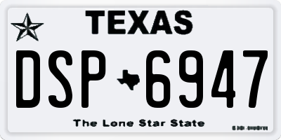 TX license plate DSP6947